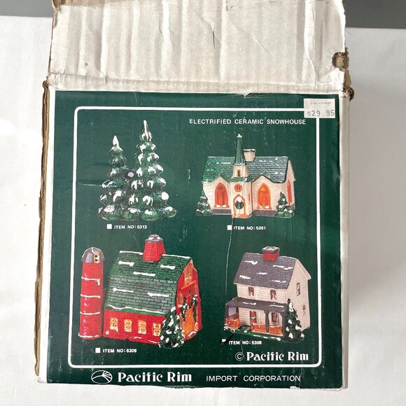 Pacific Rim Ceramic Christmas House Winter Lighted Country Cottage Home #5308 - Picture 10 of 12